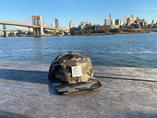 KENNY Charcoal Camo Print 6-Panel Snapback (Junior Size)