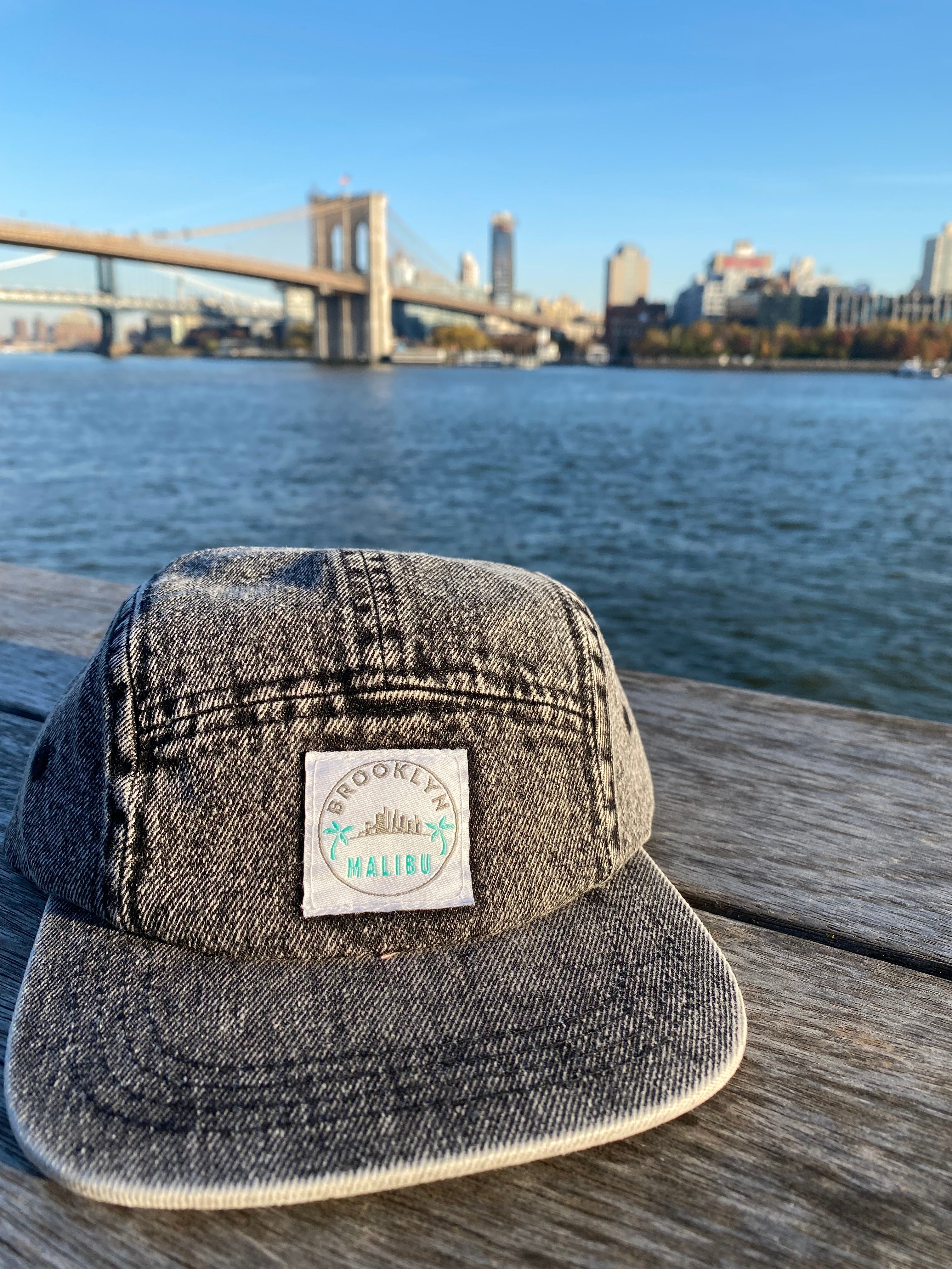JAX Distressed Denim 5-panel Camp Hats Snapback (Kids Size)