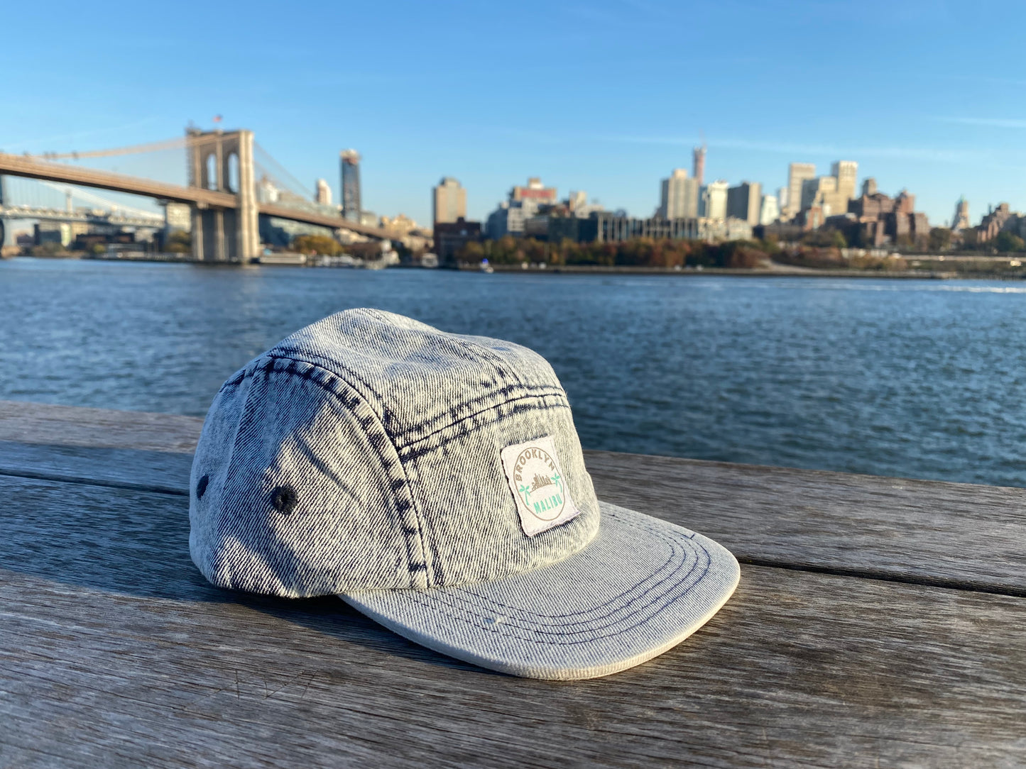 JAX Distressed Denim 5-panel Camp Hats Snapback (Kids Size)