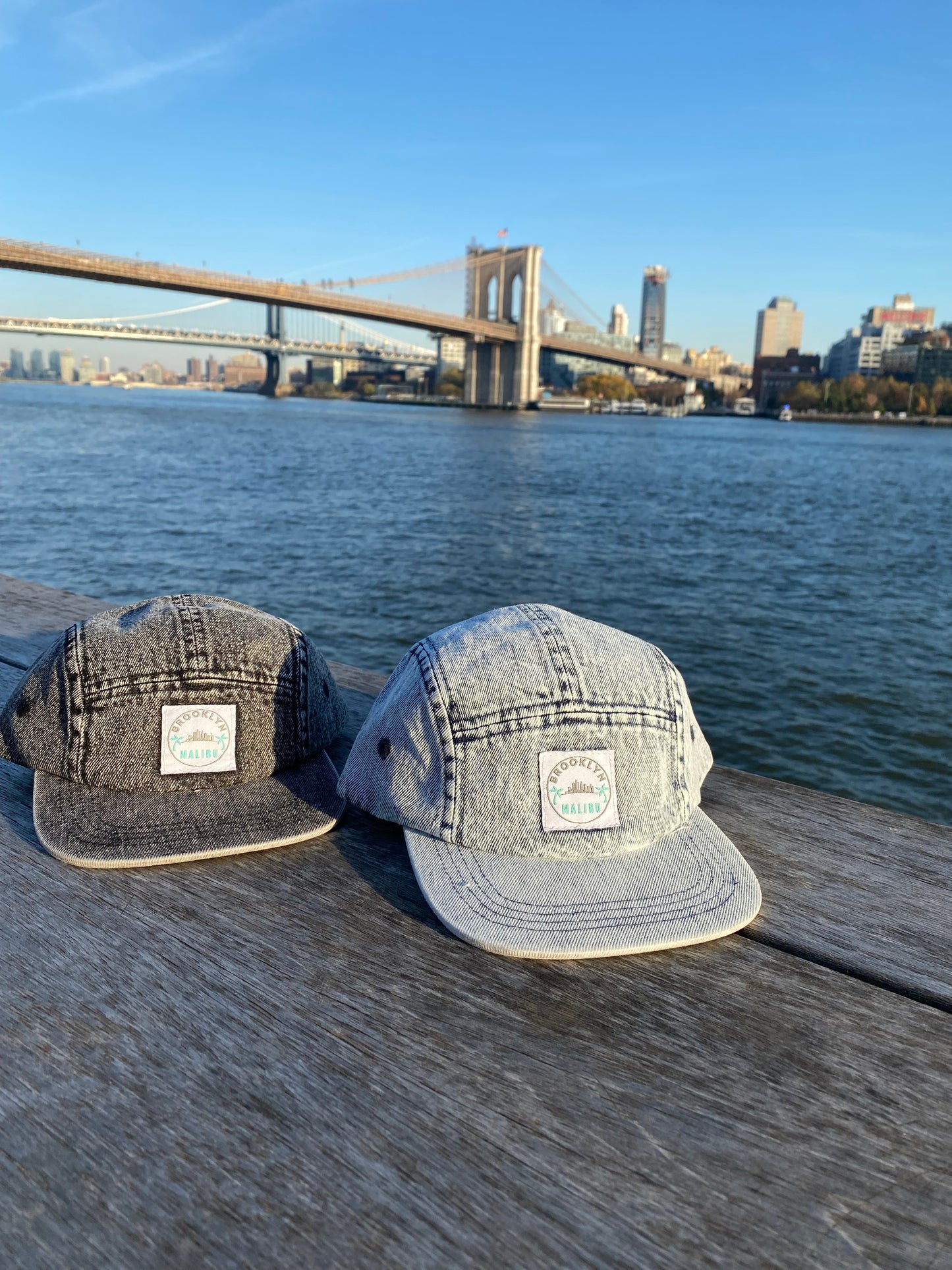 JAX Distressed Denim 5-panel Camp Hats Snapback (Kids Size)