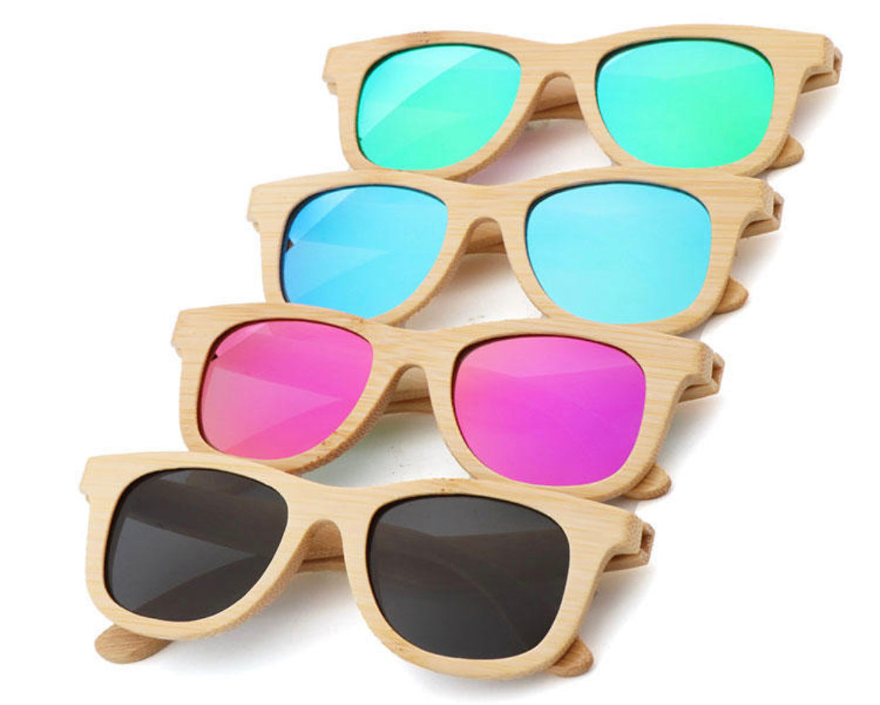 JAXON Eco-friendly Polarized Bamboo Sunglasses for Kids (includes FREE bamboo sunglass case)