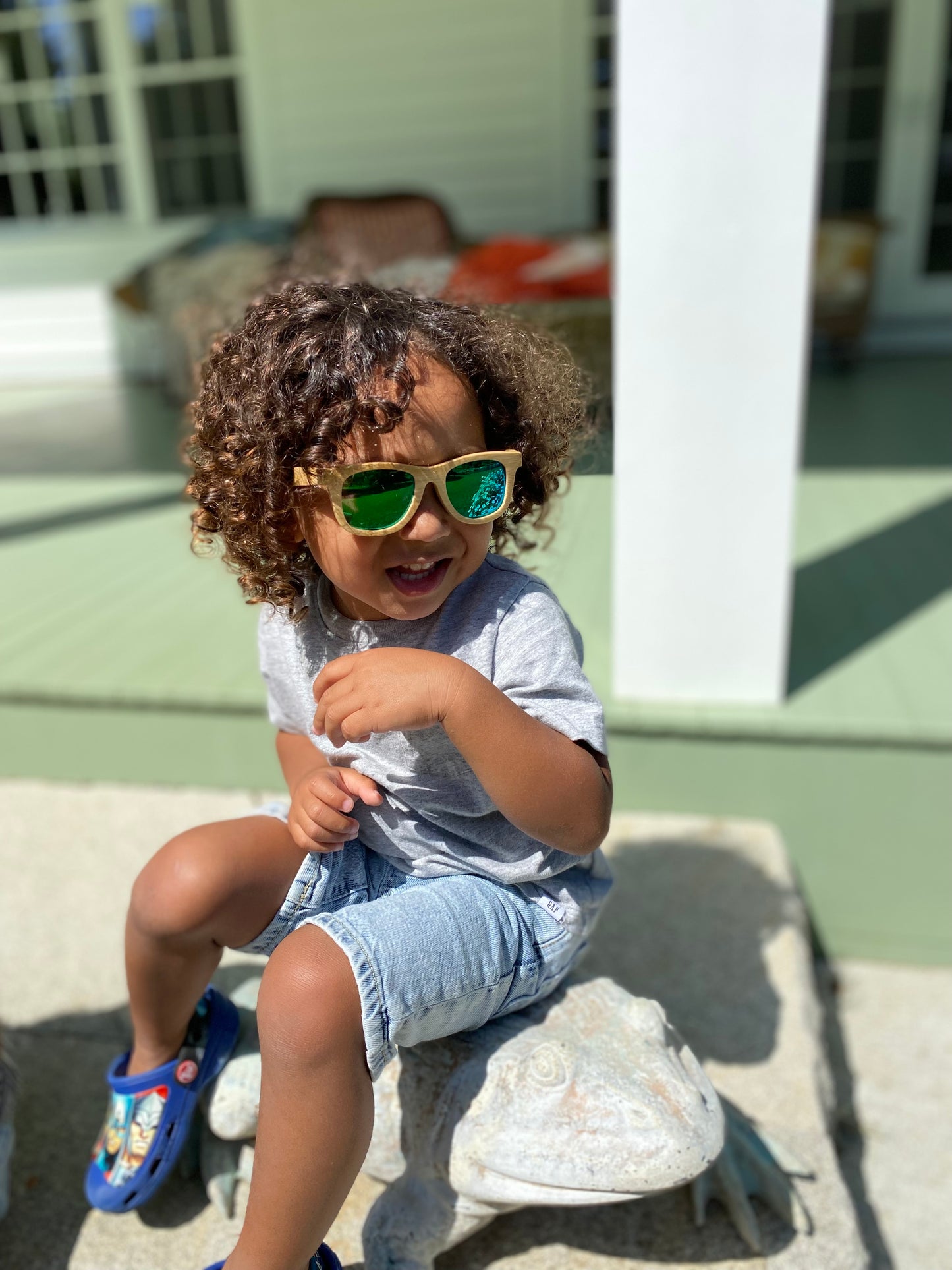 JAXON Eco-friendly Polarized Bamboo Sunglasses for Kids (includes FREE bamboo sunglass case)