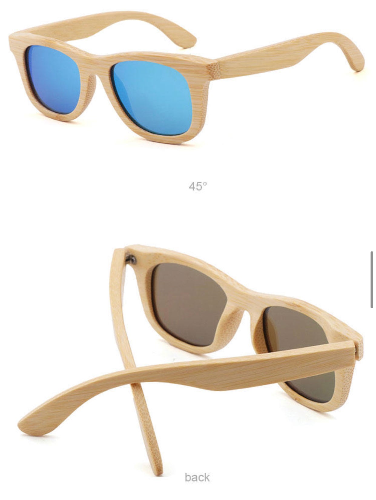 JAXON Eco-friendly Polarized Bamboo Sunglasses for Kids (includes FREE bamboo sunglass case)