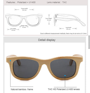 JAXON Eco-friendly Polarized Bamboo Sunglasses for Kids (includes FREE bamboo sunglass case)