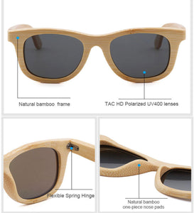 JAXON Eco-friendly Polarized Bamboo Sunglasses for Kids (includes FREE bamboo sunglass case)
