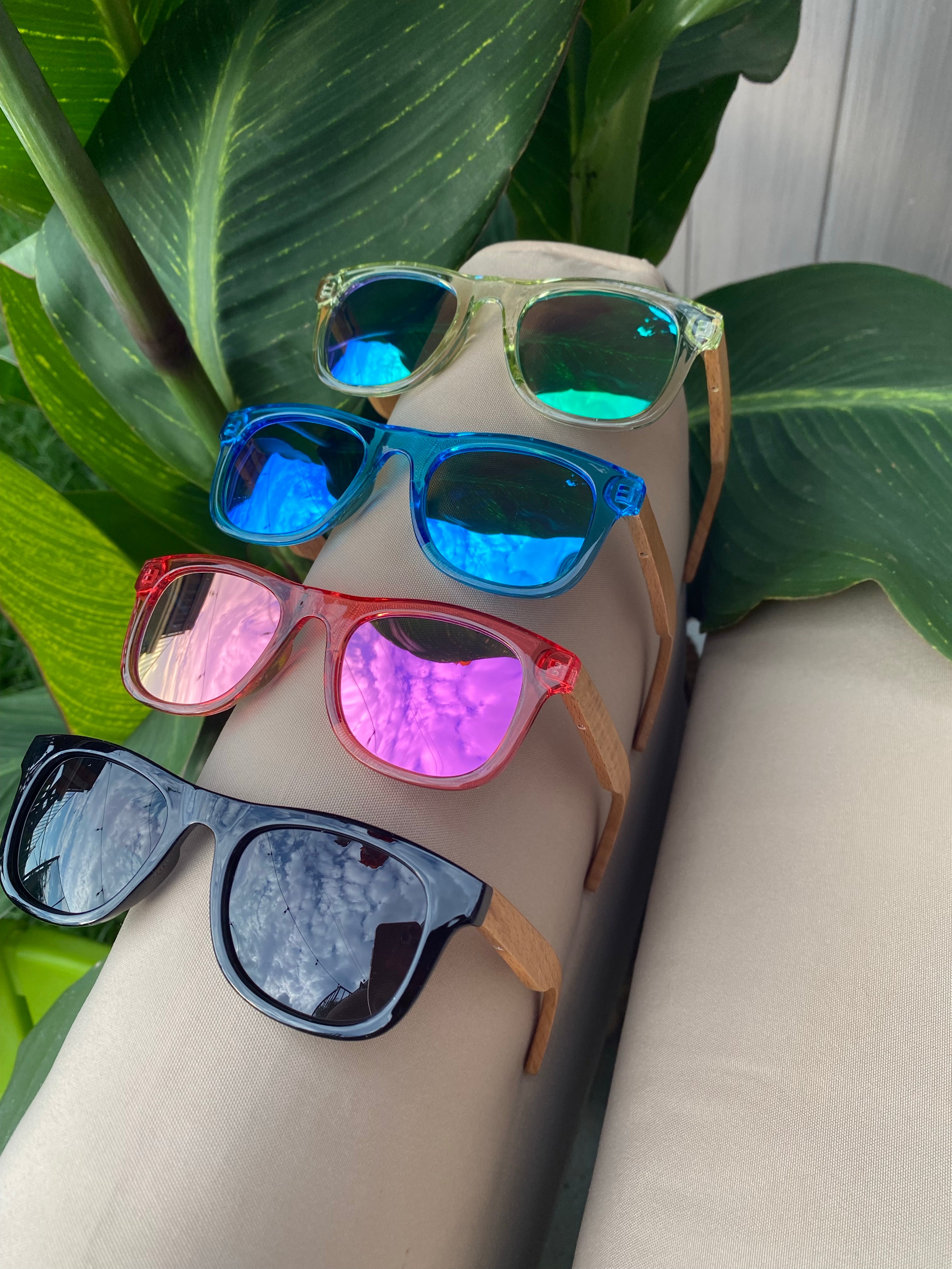 LANDEN Retro Polarized Bamboo Wood Sunglasses KIDS