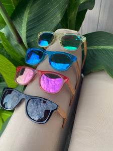 LANDEN Retro Polarized Bamboo Wood Sunglasses KIDS